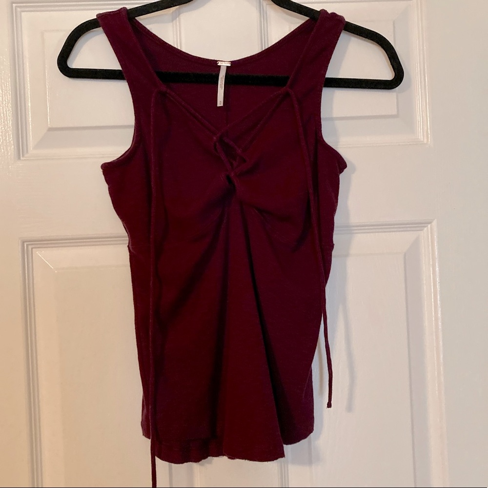 Free People, M, lace up Henley Tank